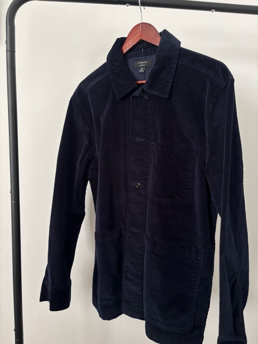 Banana Republic Men's Navy Corduroy Chore Jacket - Slim Workwear Style